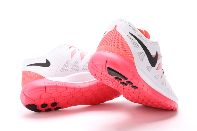 Nouveau Nike Free 5.0 femmes plus de blanc noir rose (4)